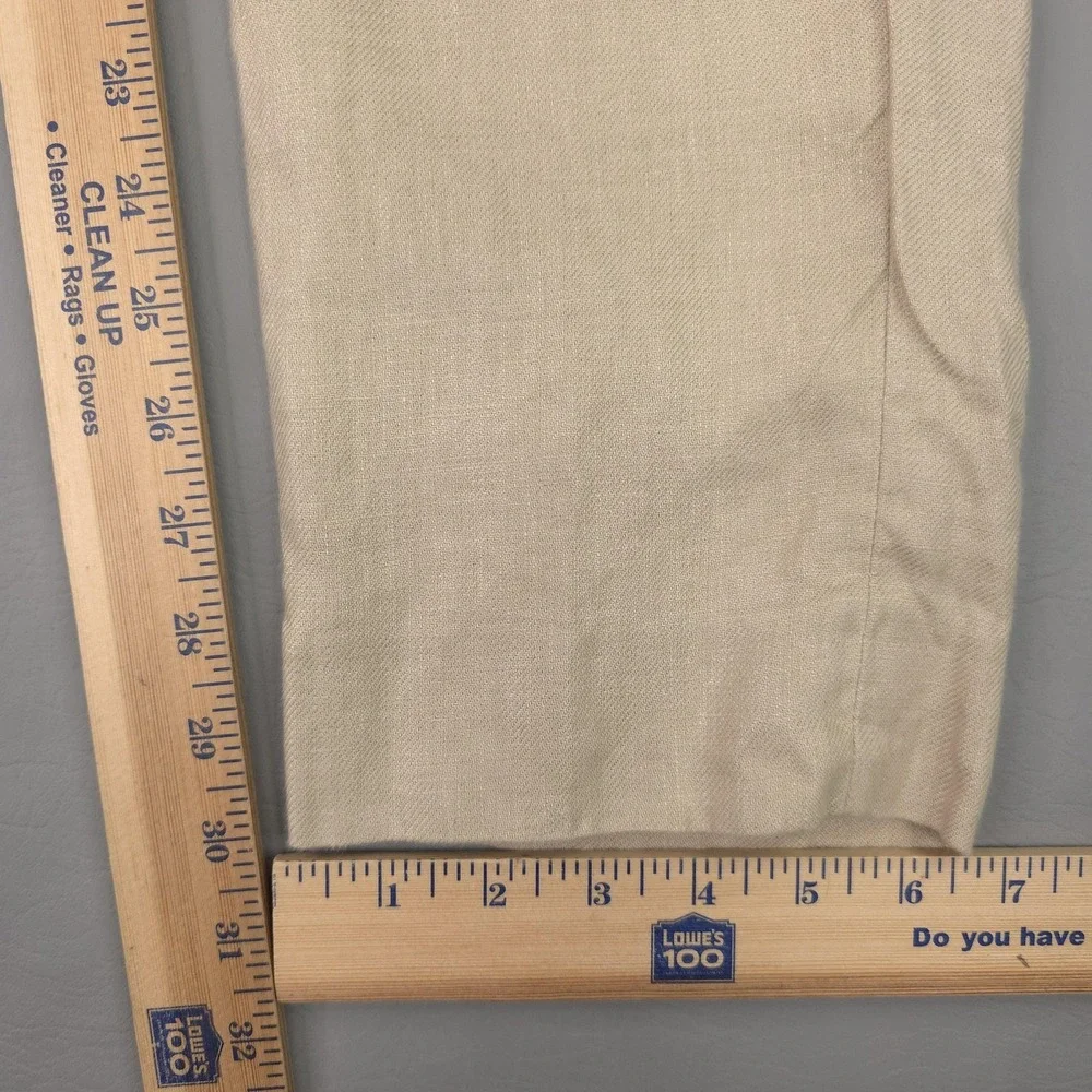 Banana Republic Cargo Pants Mens 31x30 Beige Linen Tailored Slim Fit Summer